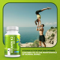 Vegan Vitamin K2 MK-7 600mcg | 90 Capsules | Supports Maintenance of Normal Bones | Made in UK by NutriZing